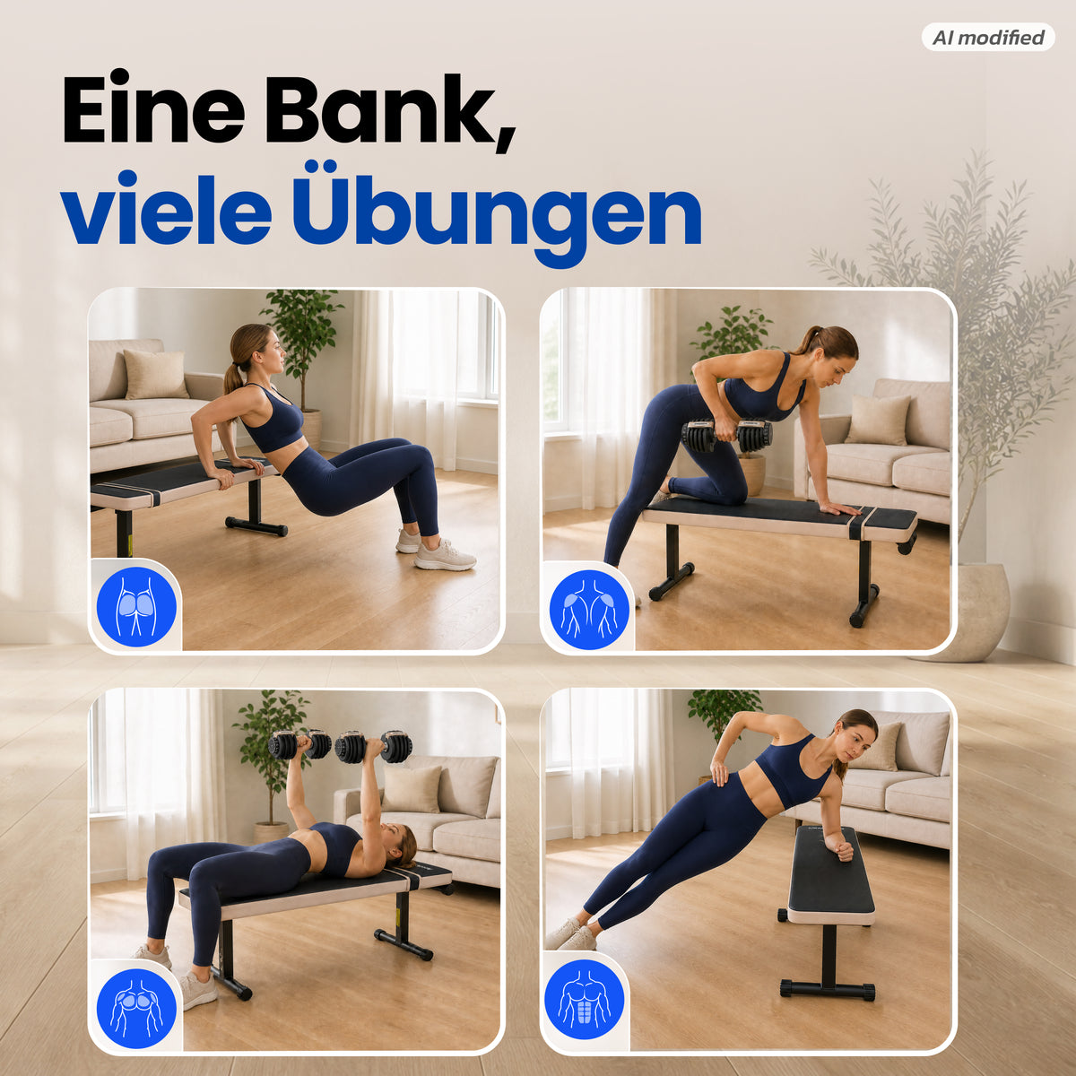 URBOGYM CQ-001 klappbare Hantelbank – Flachbank bis 200 kg