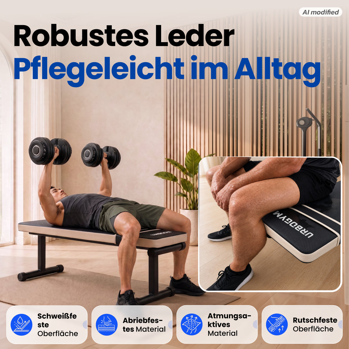 URBOGYM CQ-001 klappbare Hantelbank – Flachbank bis 200 kg