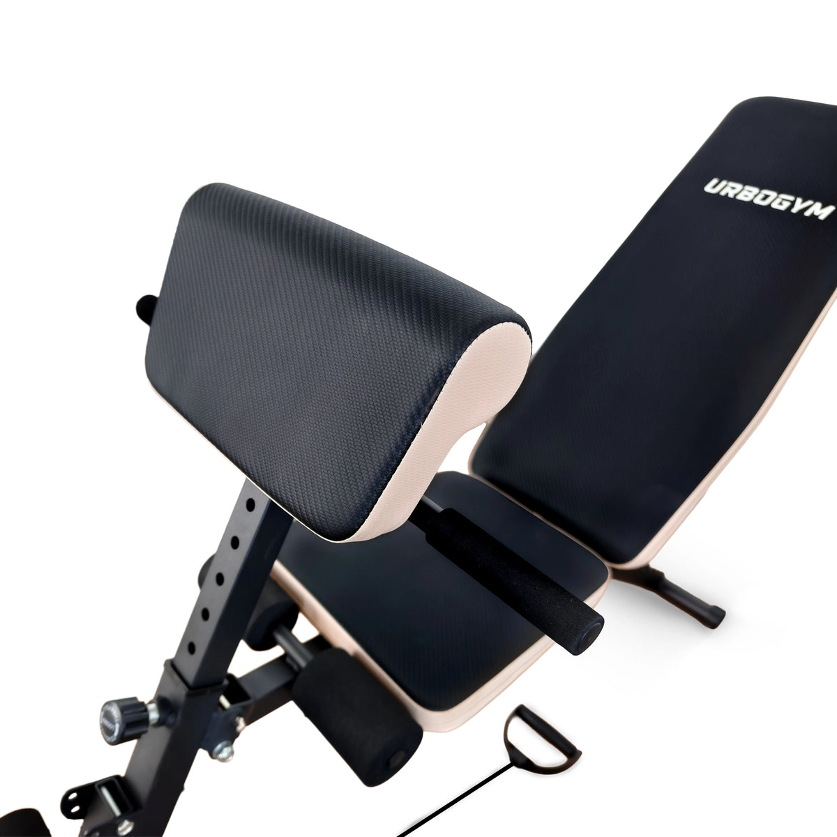 URBOGYM CQ-703EP – Verstellbare und klappbare Hantelbank mit Expandern bis 200 kg