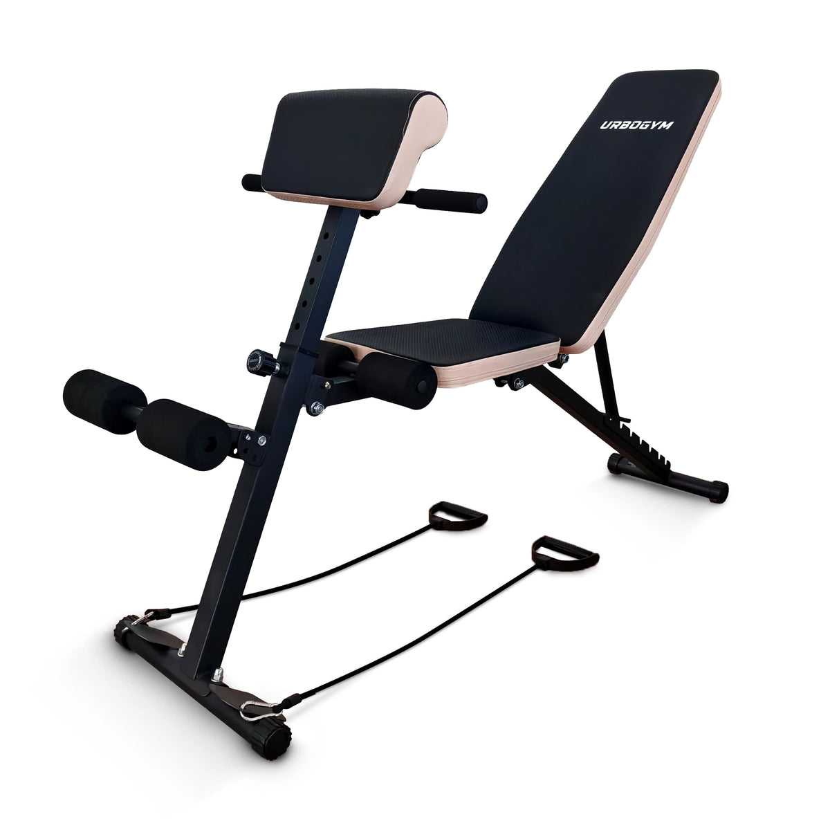 URBOGYM CQ-703EP – Verstellbare und klappbare Hantelbank mit Expandern bis 200 kg