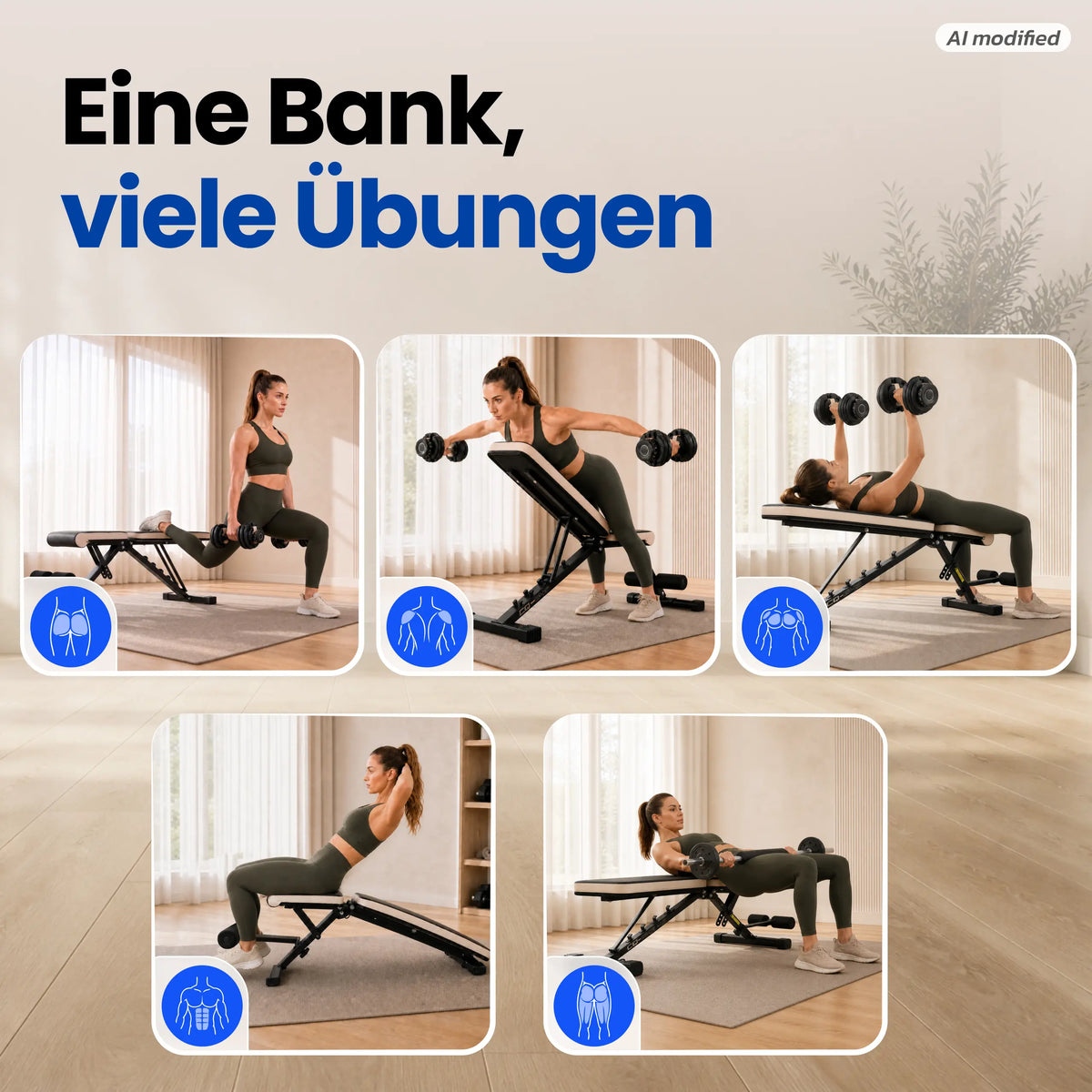 URBOGYM CQ-643 - Verstellbare und klappbare Hantelbank Flachbank bis 200 kg