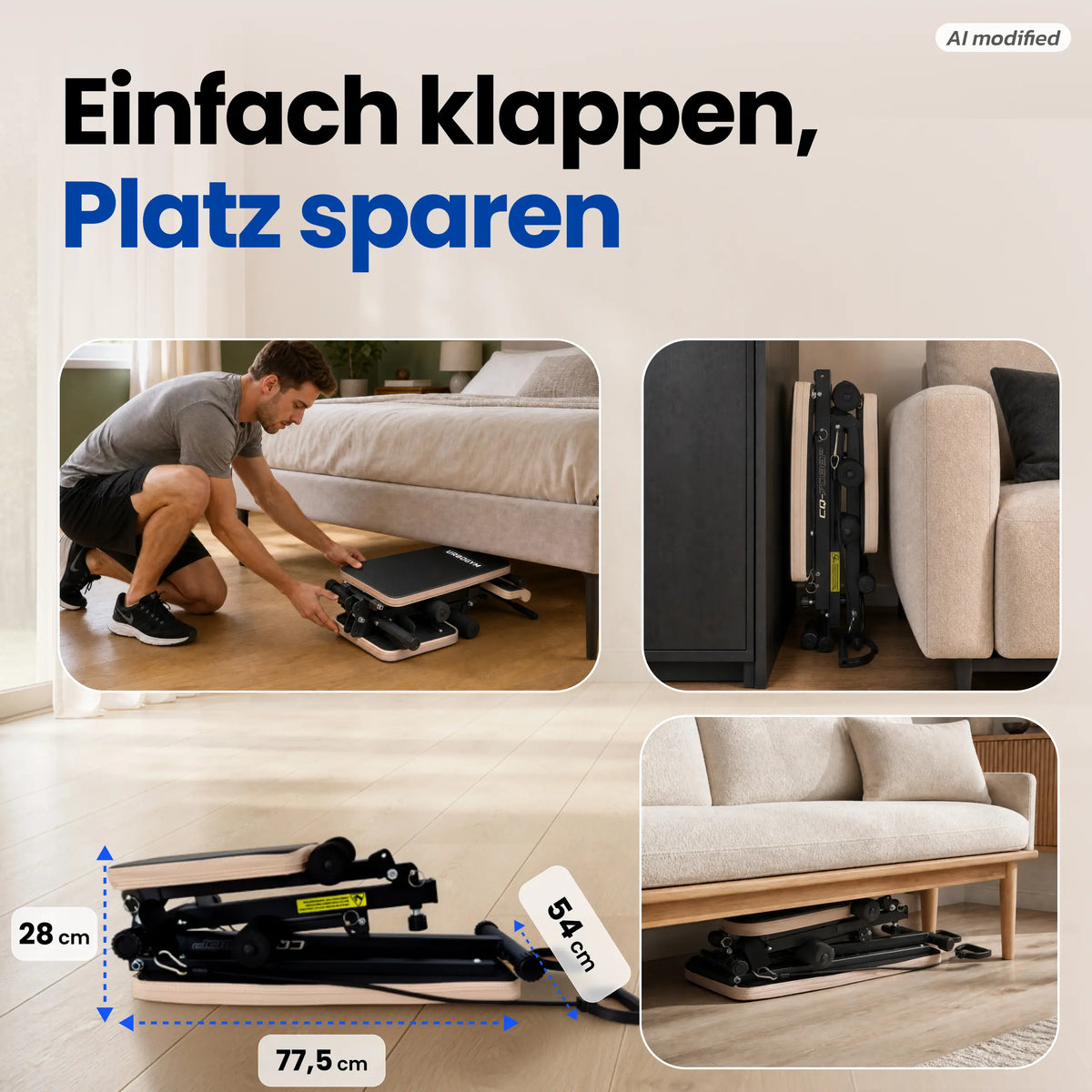 URBOGYM CQ-703EP – Verstellbare und klappbare Hantelbank mit Expandern bis 200 kg