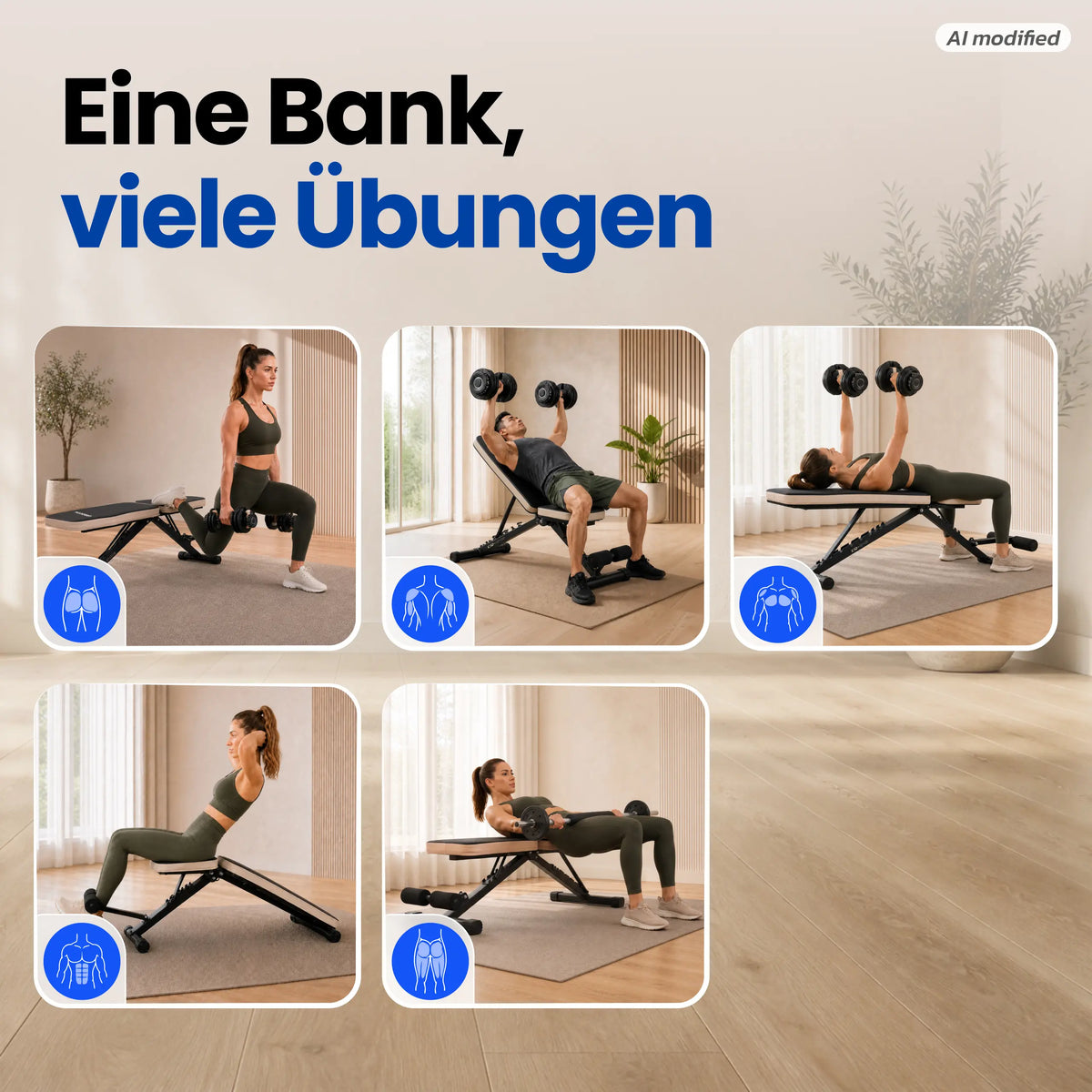 URBOGYM CQ-843 - Verstellbare und klappbare Hantelbank bis 200 kg