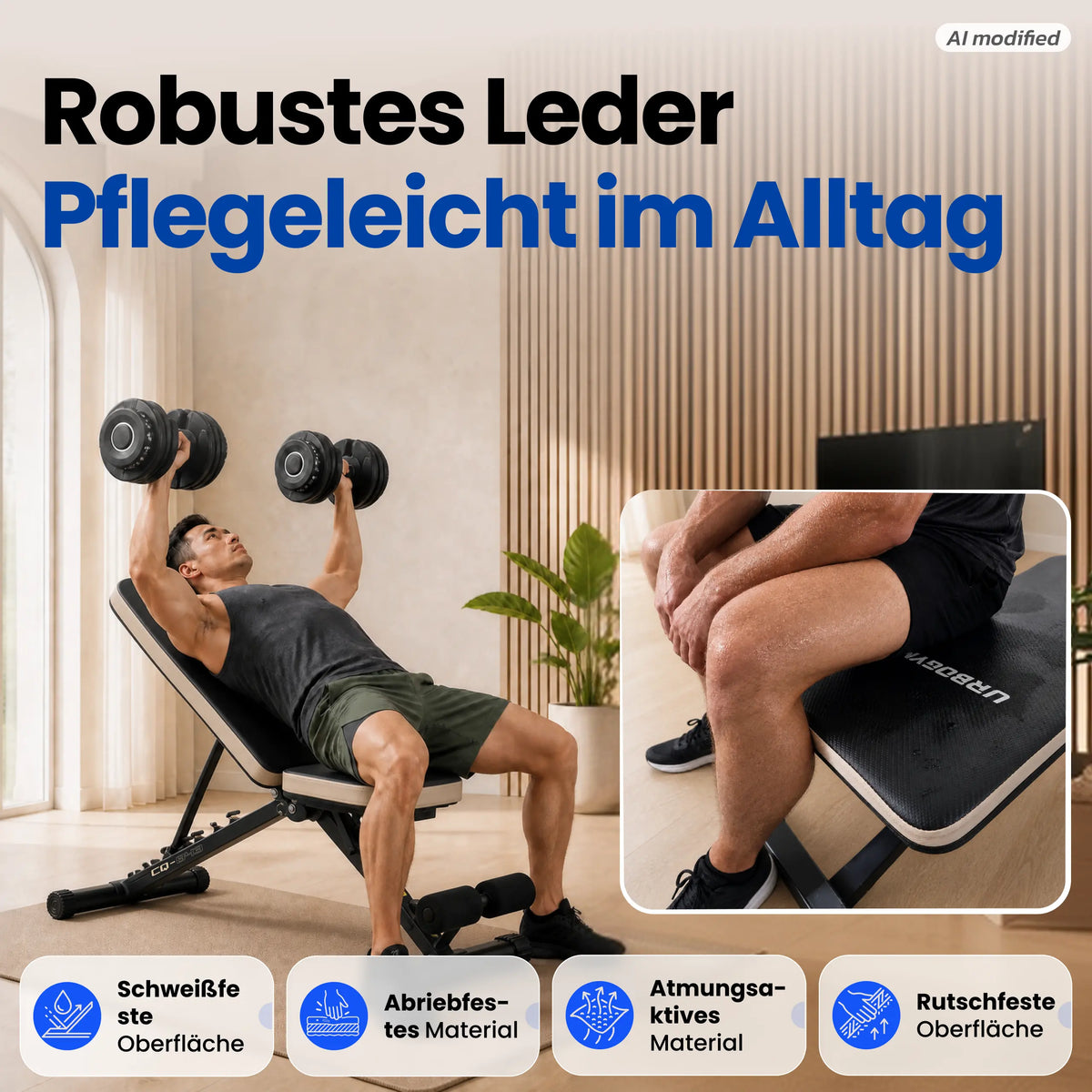 URBOGYM CQ-843 - Verstellbare und klappbare Hantelbank bis 200 kg