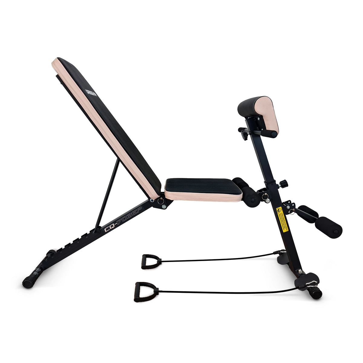 URBOGYM CQ-703EP – Verstellbare und klappbare Hantelbank mit Expandern bis 200 kg