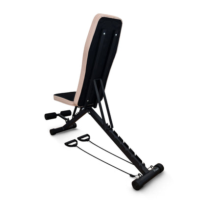 URBOGYM CQ-843E – Verstellbare und klappbare Hantelbank mit Expandern bis 200 kg