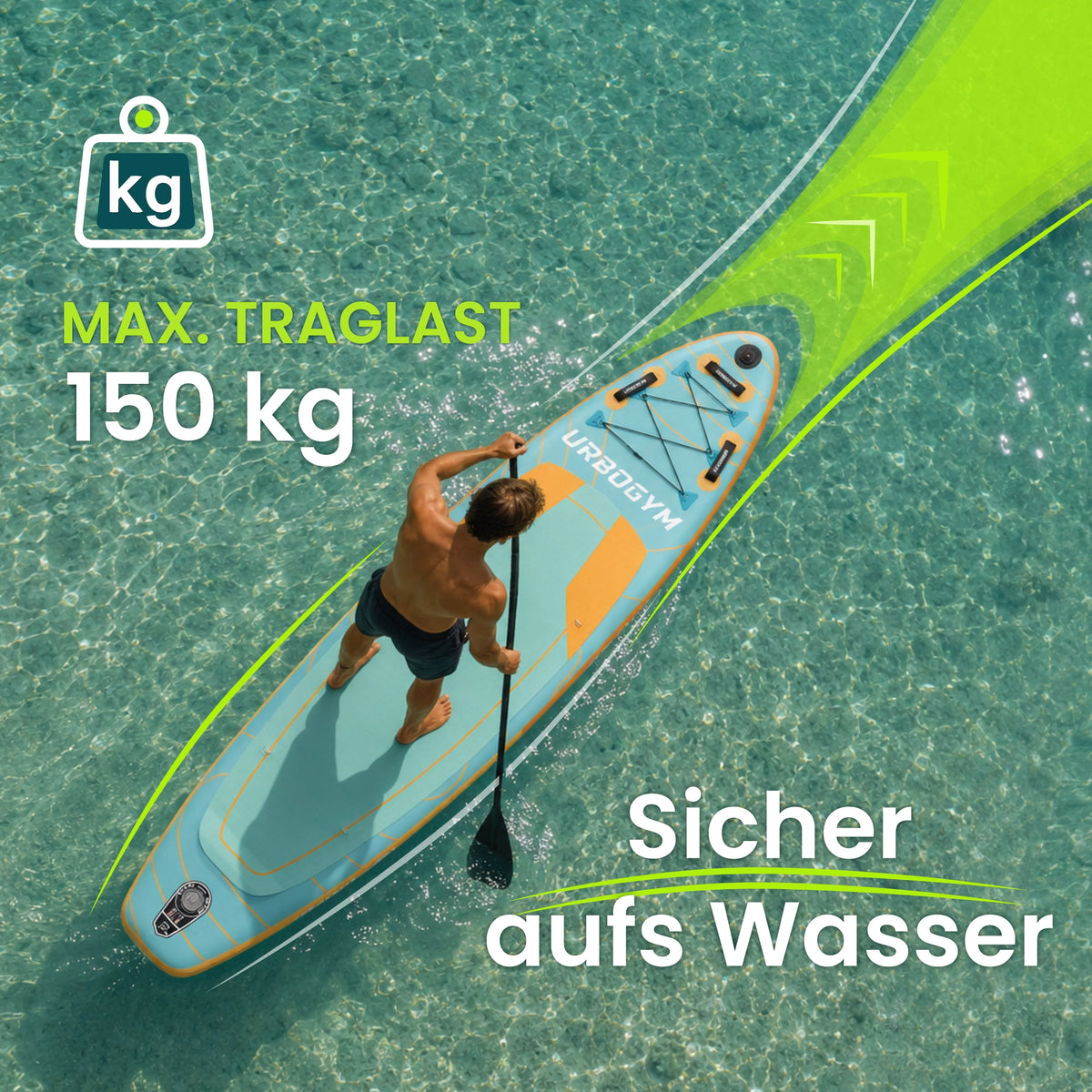 SUP GALE 320 Komplett-Set – 320 × 81 × 15 cm, bis 150 kg