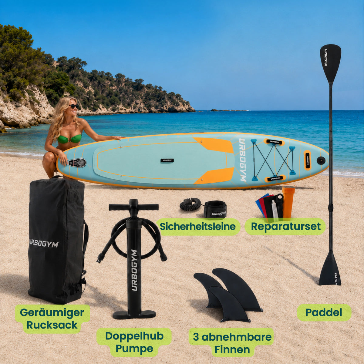 SUP GALE 320 Komplett-Set – 320 × 81 × 15 cm, bis 150 kg