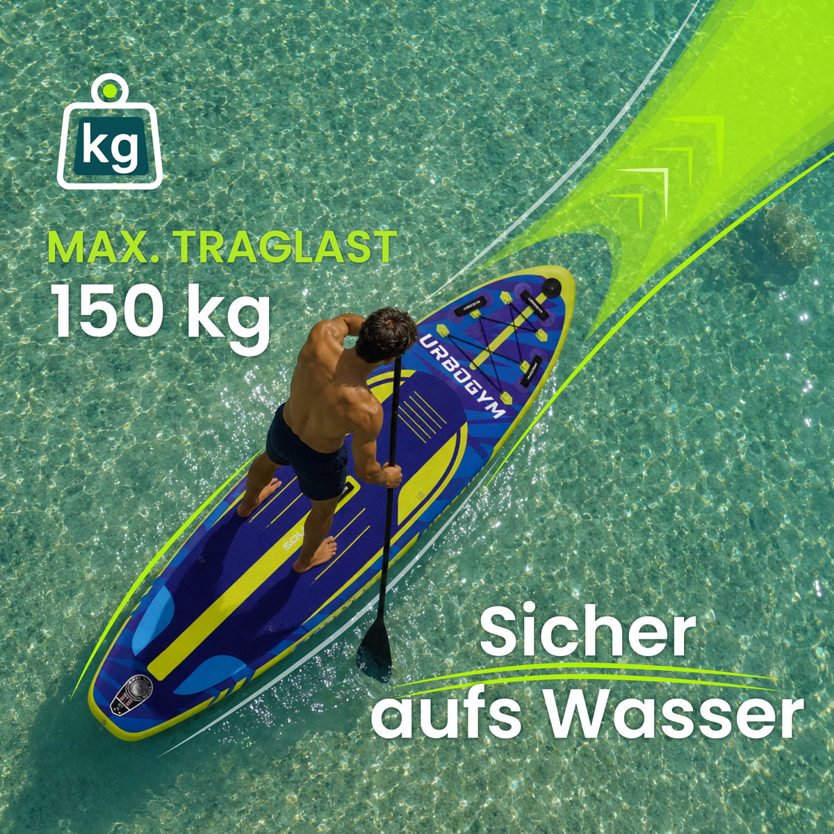 SUP SQUALL 320 Komplett-Set – 320 × 81 × 15 cm, bis 150 kg