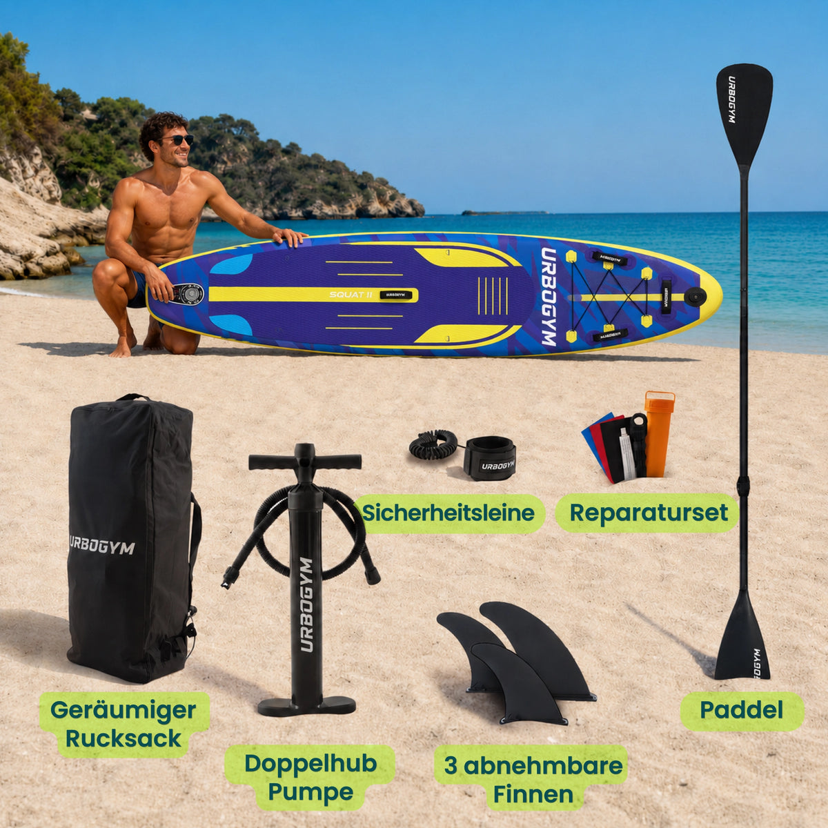 SUP SQUALL 320 Komplett-Set – 320 × 81 × 15 cm, bis 150 kg