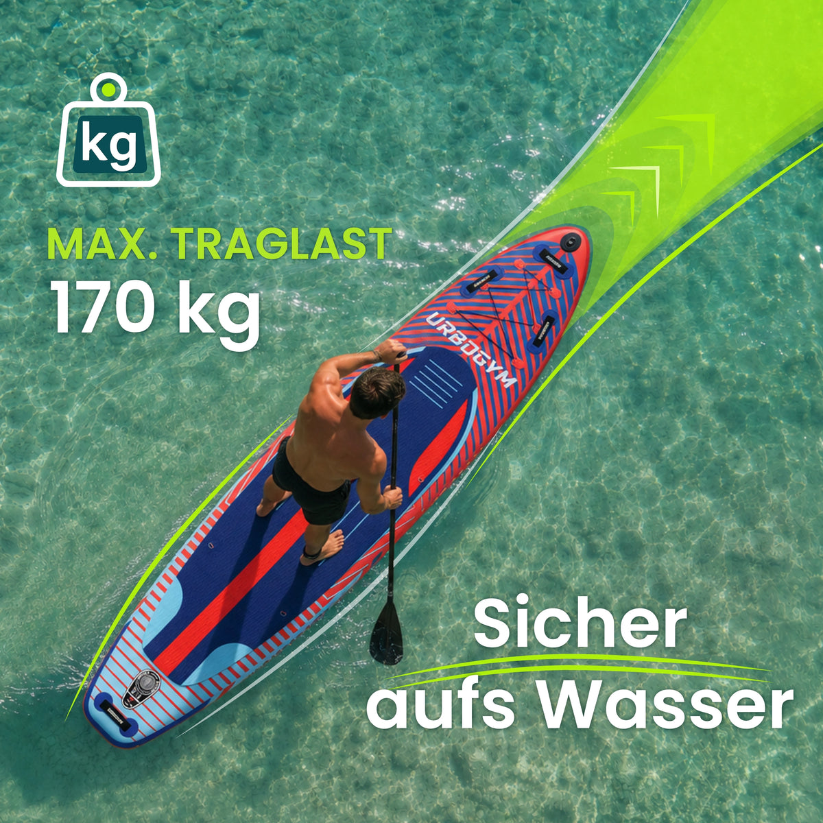 SUP VENTI 350 Komplett-Set – 350 × 81 × 15 cm, bis 170 kg