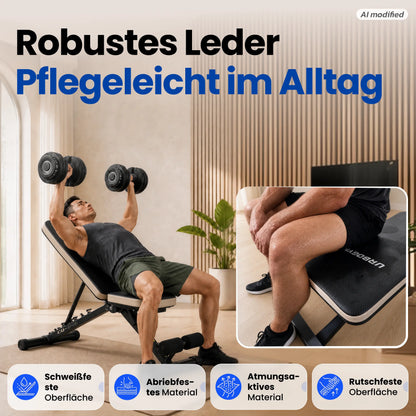 URBOGYM CQ-843 - Verstellbare und klappbare Hantelbank bis 200 kg