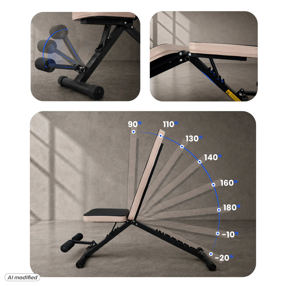 URBOGYM CQ-843 - Verstellbare und klappbare Hantelbank bis 200 kg