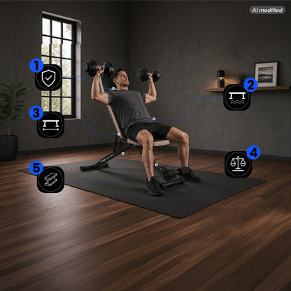 URBOGYM CQ-843 - Verstellbare und klappbare Hantelbank bis 200 kg